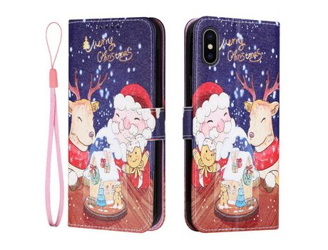 Funda PU + TPU a prueba de choques con suporte papai noel con música por iPhone XS Max 6.5