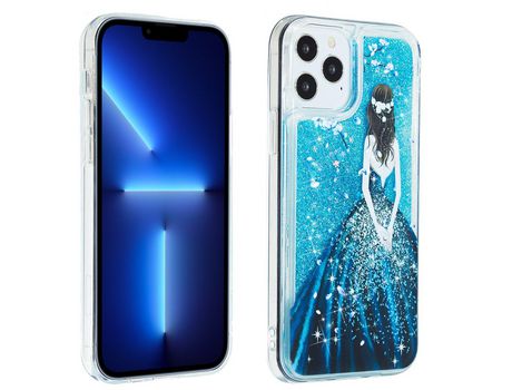 Funda TPU patrón de areia movediça en pó brilhante Garota azul por iPhone 13 Pro 6.1
