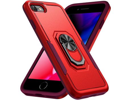 Funda TPU con suporte dobrável Rosa vermelha por iPhone SE (2022)/SE (2020)/7/8 4.7