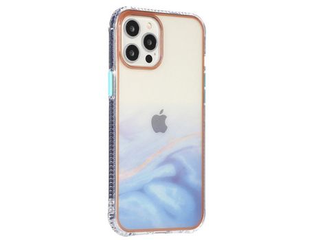 Funda TPU + acrílico patrón de mármol del mar estrelado Cielo azul híbrido por iPhone 13 6.1