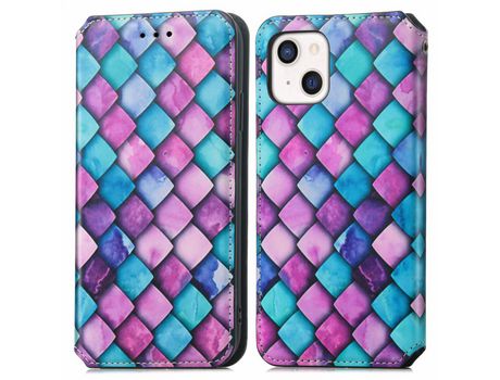 Funda PU + TPU antiqueda con suporte de escada roxa por iPhone 13 mini 5.4