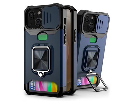 Funda TPU lente híbrida con porta-tarjetas azul marinho por iPhone 13 mini 5.4