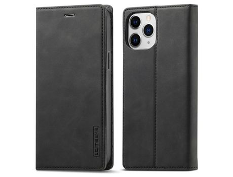Funda PU + TPU LC.IMEEKE a prueba de choques con suporte negro por iPhone 13 Pro 6.1