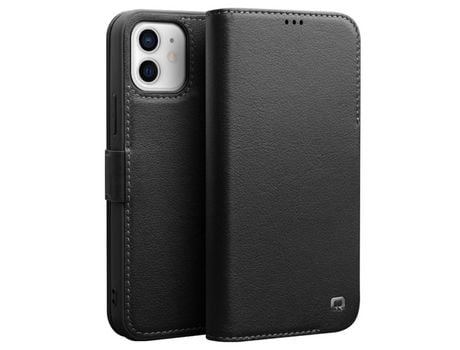 Funda de couro genuino QIALINO Cerrar magnético negro por iPhone 12 mini 5.4