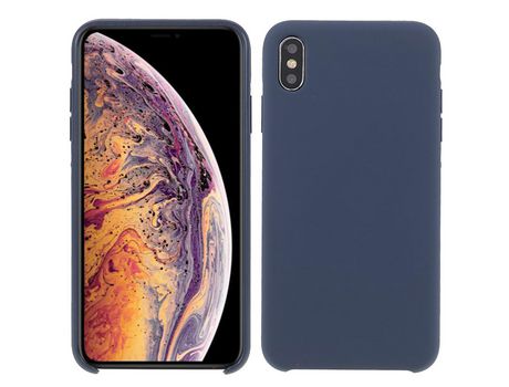 Funda silicone sólido a prueba de choques Anti-lágrimas azul marinho por iPhone XS Max 6.5