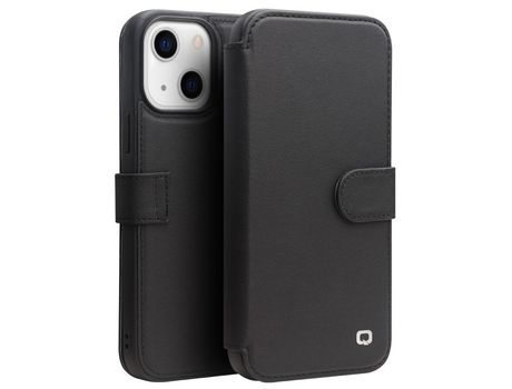 Funda de couro genuino negro por iPhone 13 mini 5.4
