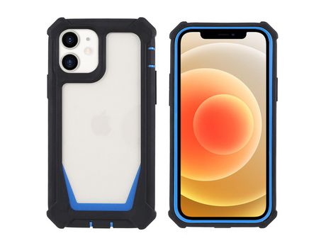 Funda TPU + acrílico recorte preciso desmontable 2 en 1 negro/azul por iPhone 12 mini 5.4