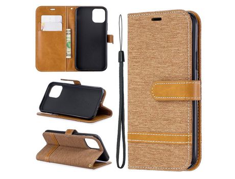 Carcasa PU pano de jeans de colores sortidas caqui por Apple iPhone XS/X 5.8 pouces (2019)