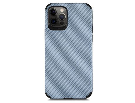 Funda TPU + PU textura de fibra de carbono Anti-lágrimas Cielo azul por iPhone 12 Pro Max 6.7