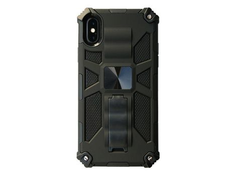 Carcasa TPU armadura híbrido à prova de queda con muleta negro por Apple iPhone XS/X 5.8