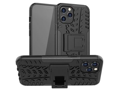 Carcasa TPU híbrido fresco pneu con muleta negro por Apple iPhone 12 Pro Max 6.7