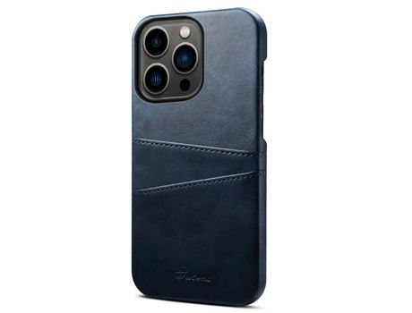 Funda TPU + PU Anti-lágrimas con suporte de tarjeta azul por iPhone 13 Pro 6.1