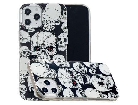 Carcasa TPU con patrón noctilucente cráneo por Apple iPhone 12 Pro Max 6.7