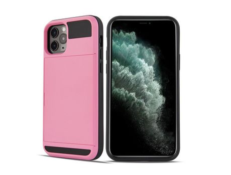 Carcasa TPU con suporte por tarjeta rosa por Apple iPhone 12 Pro/12 Max 6.1