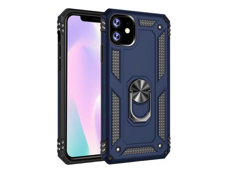 Carcasa TPU armadura híbrido con suporte azul por Apple iPhone XR 6.1 pouces (2019)