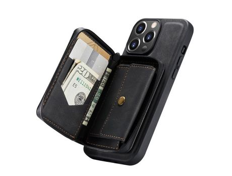 Funda TPU JEEHOOD anti-queda magnético desmontable 2 en 1 híbrido con suporte negro por iPhone 13 Pro 6.1