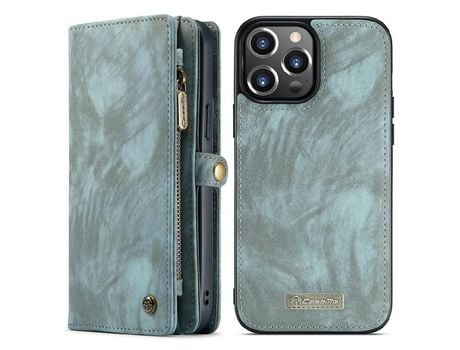 Funda PU CASEME Multifuncional 2 en 1 desmontable a prueba de choques con suporte azul por iPhone 13 Pro Max 6.7