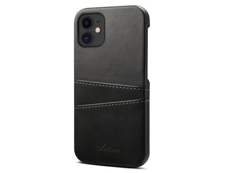 Funda TPU + PU Anti-lágrimas con slots de tarjeta negro por iPhone 12/12 Pro 6.1