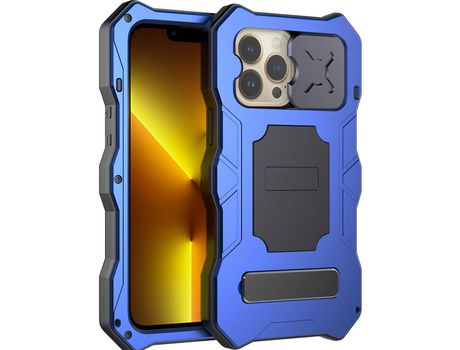 Funda TPU híbrido con suporte azul por iPhone 13 Pro 6.1
