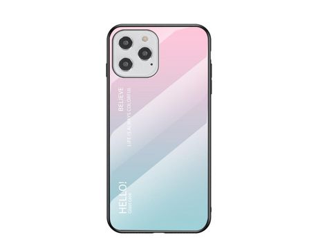Carcasa TPU color gradiente rosa/cian por Apple iPhone 12 Max/12 Pro 6.1