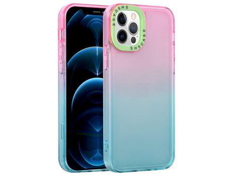 Funda TPU bicolor Rosa/azul Cielo/verde por iPhone 13 Pro 6.1