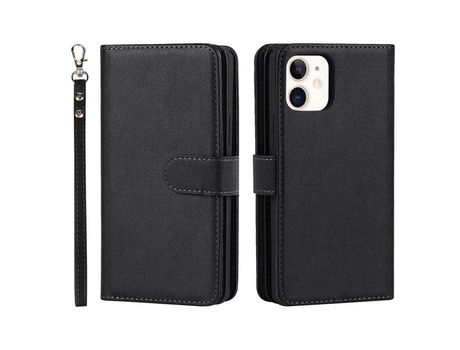 Funda PU + TPU desmontable con suporte negro por iPhone 12 mini 5.4