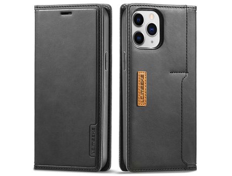 Funda PU + TPU LC.IMEEKE porta-tarjetas auto-absorvente Cerrar negro por iPhone 13 Pro Max 6.7
