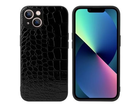 Funda TPU + PU Luz anti-queda híbrido cocodrilo/negro por iPhone 13 mini 5.4