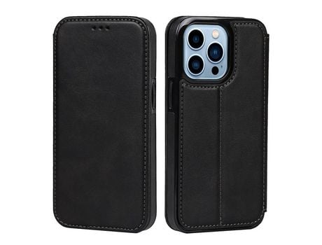 Funda TPU + PU absorción magnética con suporte por tarjeta negro por iPhone 13 Pro 6.1