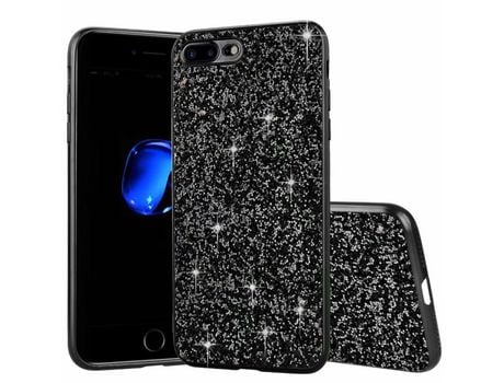Carcasa TPU lantejoulas brillantes galvanizando negro por Apple iPhone SE (2nd Gen)/8/7
