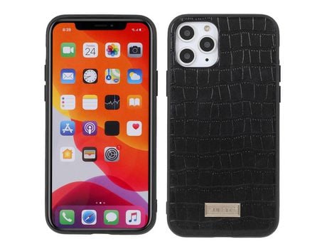 Funda TPU + PU SULADA textura de cocodrilo híbrido negro por iPhone 11 Pro 5.8