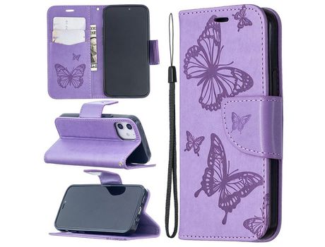 Carcasa PU polilla imprint con apoyo roxo por Apple iPhone 12 5.4