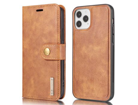 Funda PU DG.MING 2 en 1 marrón desmontable por iPhone 13