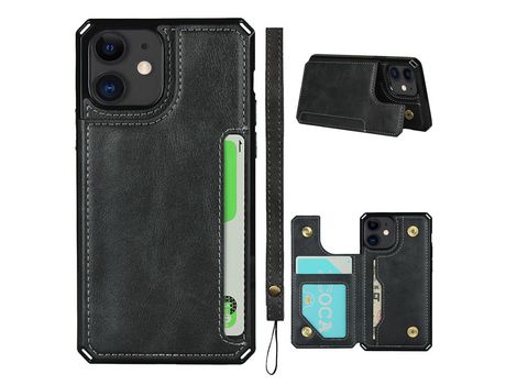 Carcasa TPU botón virado negro por Apple iPhone 12 Mini