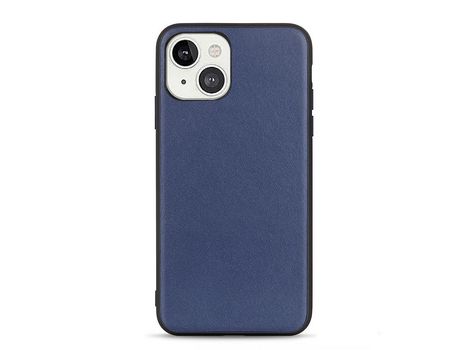 Funda TPU + couro genuino fino híbrido azul a prueba de choques por iPhone 13 mini 5.4