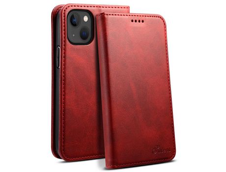 Funda PU Anti-lágrimas con soporte rojo por iPhone 13 mini 5.4