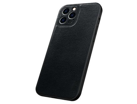 Funda TPU + PU SULADA textura de lichi recorte preciso negro por iPhone 12 Pro 6.1