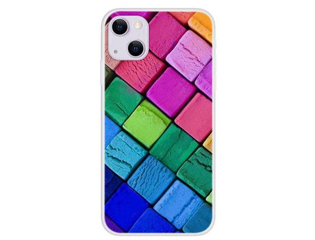 Funda TPU quadrados coloridos flexíveis por iPhone 13 mini 5.4