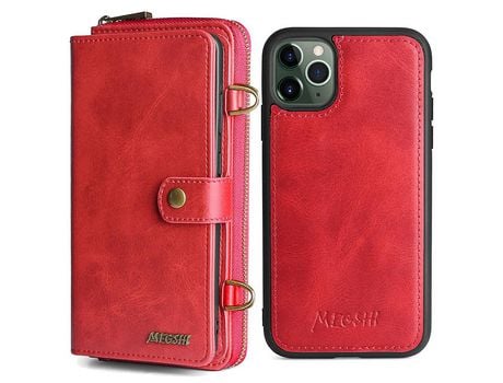 Funda PU magnético a prueba de choques rojo por iPhone 11 Pro Max 6.5