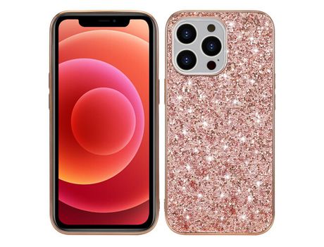 Funda TPU glitter brilhante galvanizado híbrido de ouro rosa por iPhone 13 Pro Max 6.7