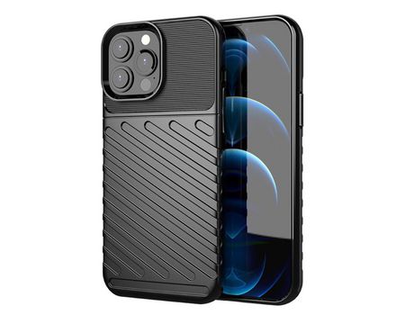 Funda TPU textura de sarja engrossar negro por iPhone 13 Pro Max 6.7