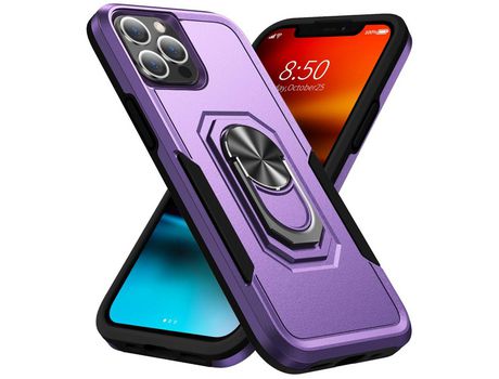 Funda TPU con muleta Kstand - púrpura/negro por iPhone 12 Pro 6.1