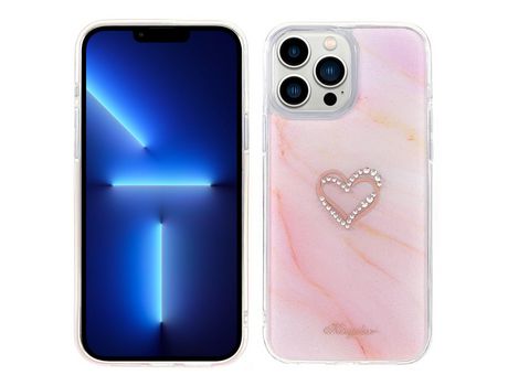 Funda TPU KINGXBAR patrón requintado anti-queda híbrido rosa/ouro por iPhone 13 Pro Max 6.7