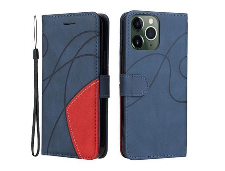 Funda PU + TPU emenda de duas cores con suporte azul y correias por iPhone 13 Pro Max 6.7