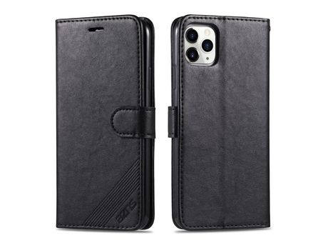 Carcasa PU con apoyo negro por Apple iPhone 12 Max/Pro 6.1