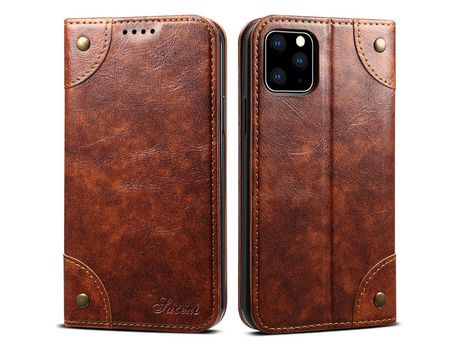 Funda PU a prueba de choques fechamento automático forte caqui por iPhone 11 Pro 5.8