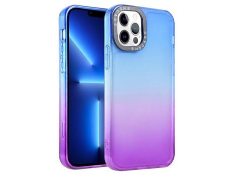 Funda TPU Luz bicolor Anti-lágrimas Azul/púrpura/negro por iPhone 13 Pro Max 6.7