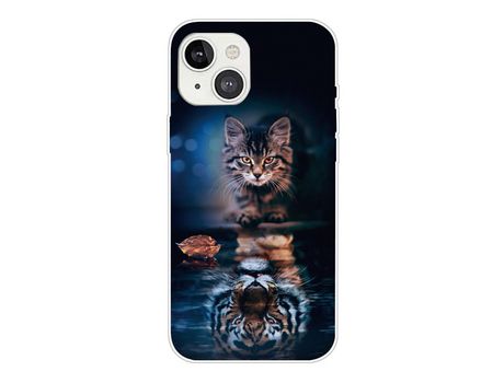 Funda TPU reflexo de gato transparente y Anti-lágrimas por iPhone 13 mini 5.4