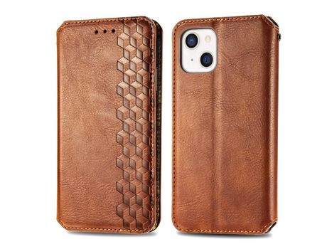 Funda PU + TPU magnético autoabsorbente con base marrón por iPhone 13 mini 5.4