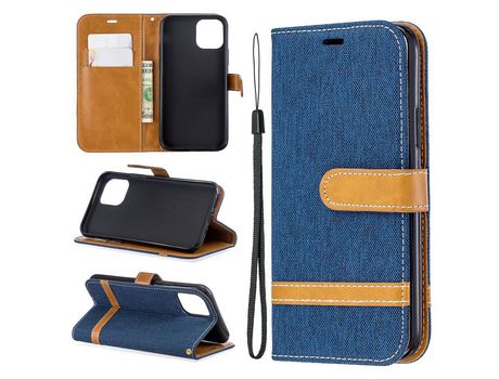 Carcasa PU pano de jeans de colores sortidas azul oscuro por Apple iPhone XS/X 5.8 pouces (2019)